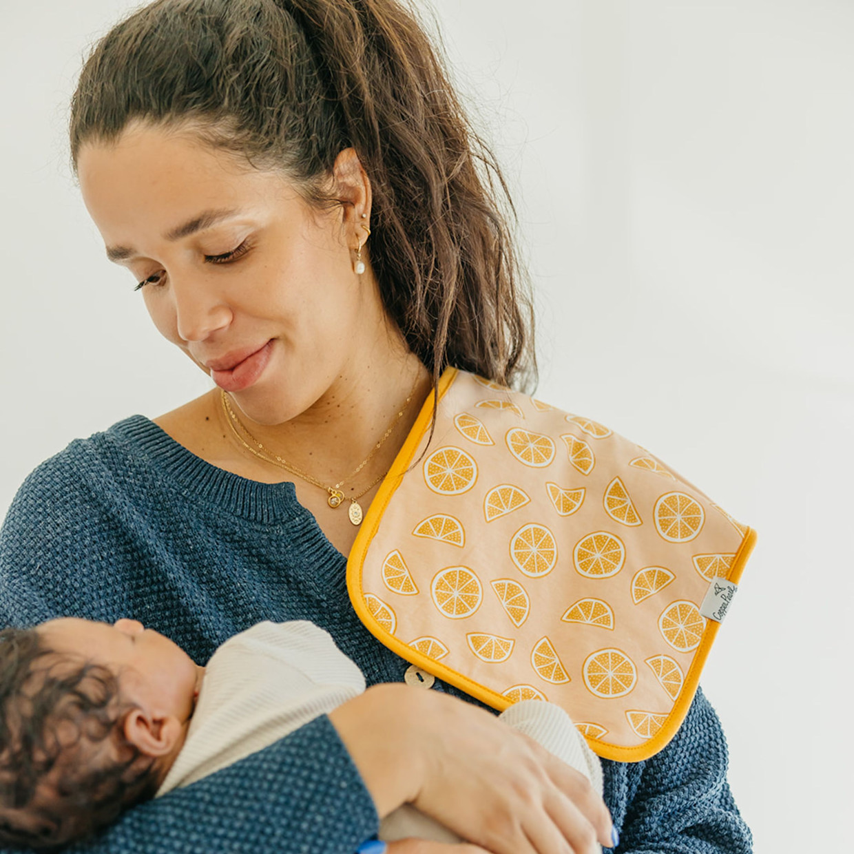 Copper Pearl Printed Burp Cloth Set - Clementine.