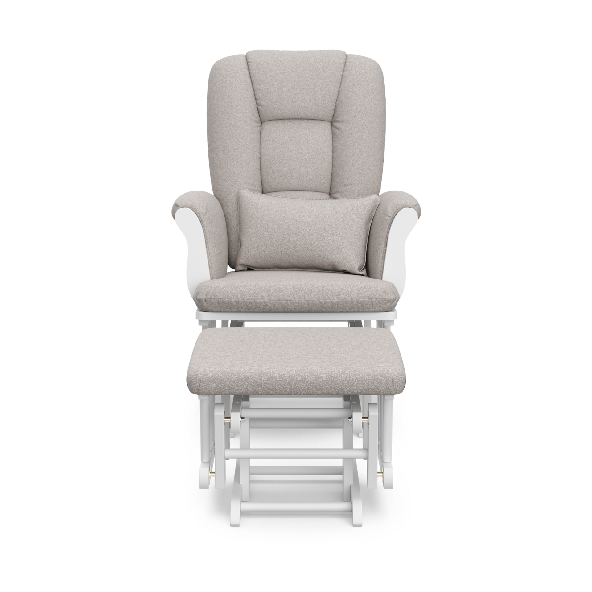 Storkcraft Tuscany Glider and Ottoman - White/Taupe Swirl.