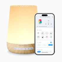 Baby Sound Machine, Momcozy White Noise Machine for Baby Sleeping with Night Light, Toddler Sleep Trainer 34 Soothing Sleep Sounds, Timer, App Remote Control, Personal Sleep Routine Alarm Clock(Blue)