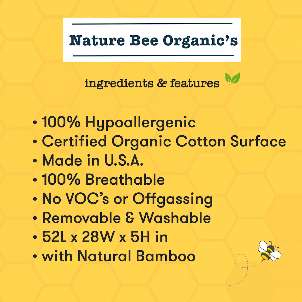Nature Bee Organic's Deluxe Breathable Crib & Toddler Mattress - Organic White, Crib Mattress.
