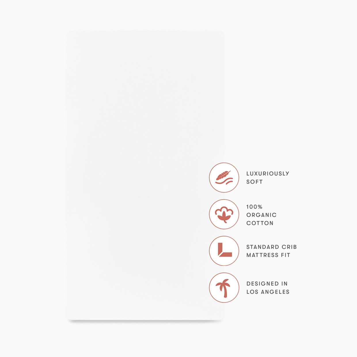 babyletto Organic Brushed Cotton Crib Sheet - Bright White.