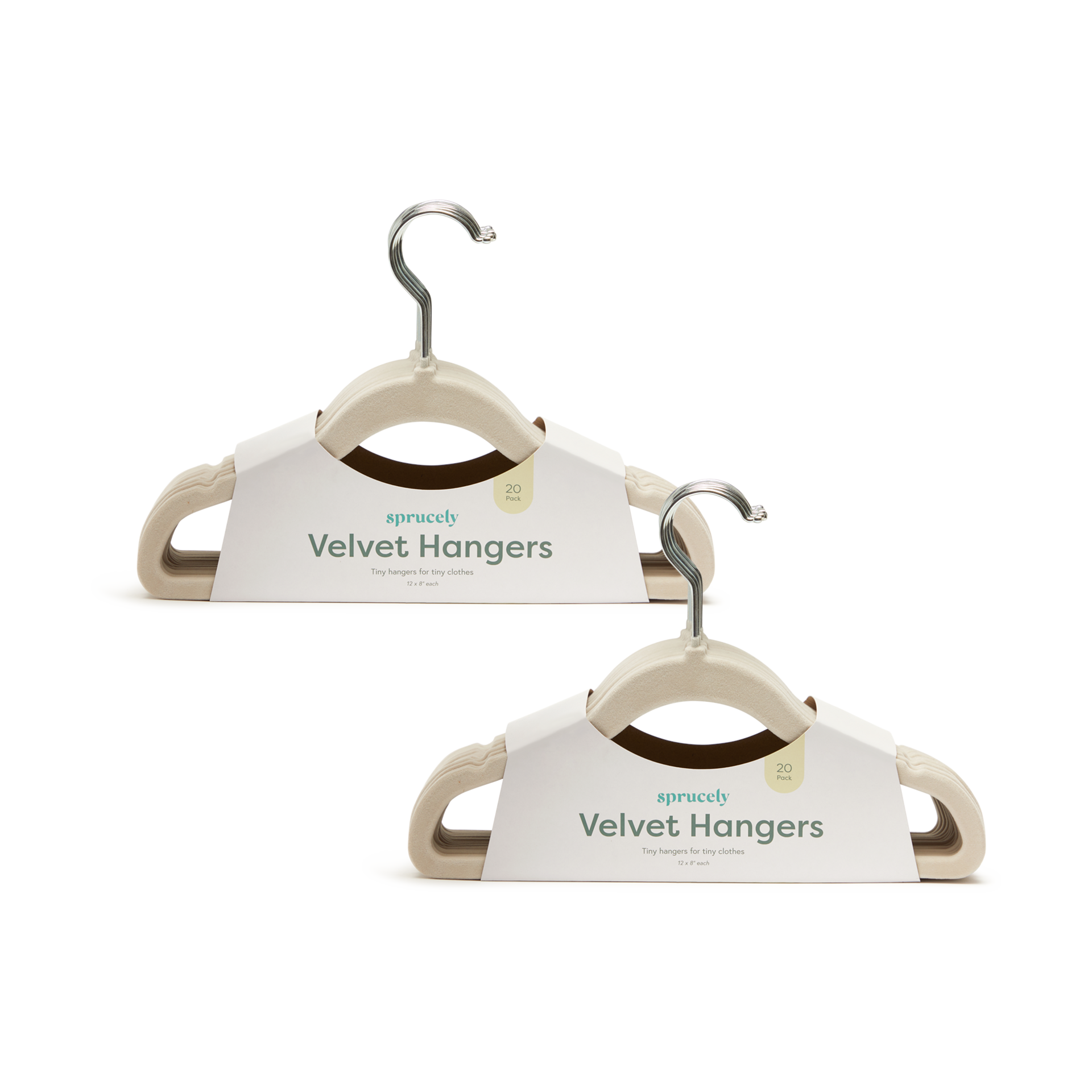 Sprucely Non-Slip Velvet Hangers - Oat, 40.