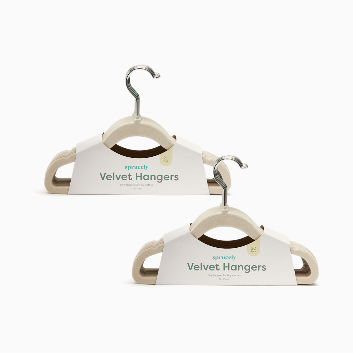 Sprucely Non-Slip Velvet Hangers - Oat, 40.