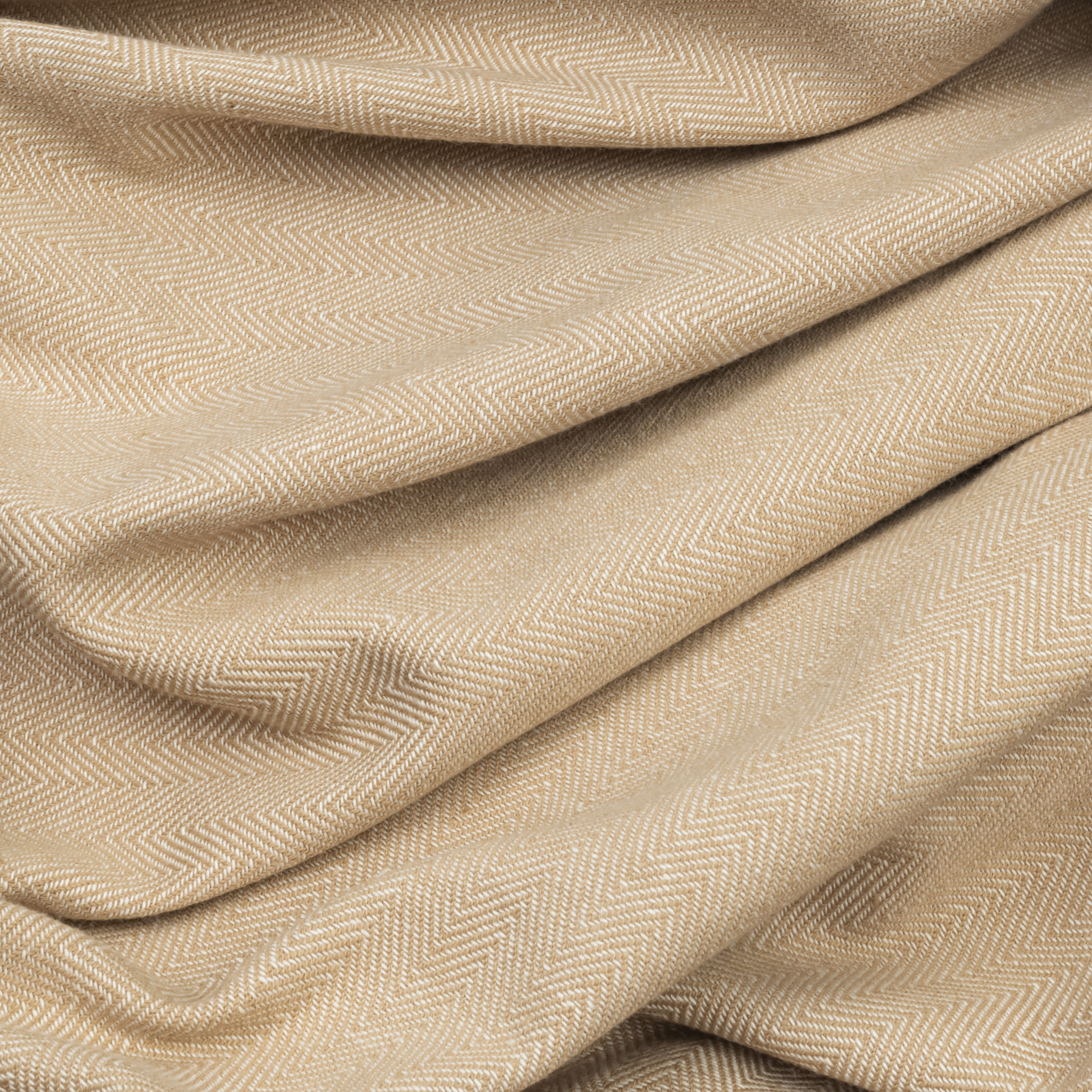 Ricardo Trading Herringbone Lined Rod Pocket w/Back Tabs Window Panel Curtain - Oatmeal, 48"W X 84"L.