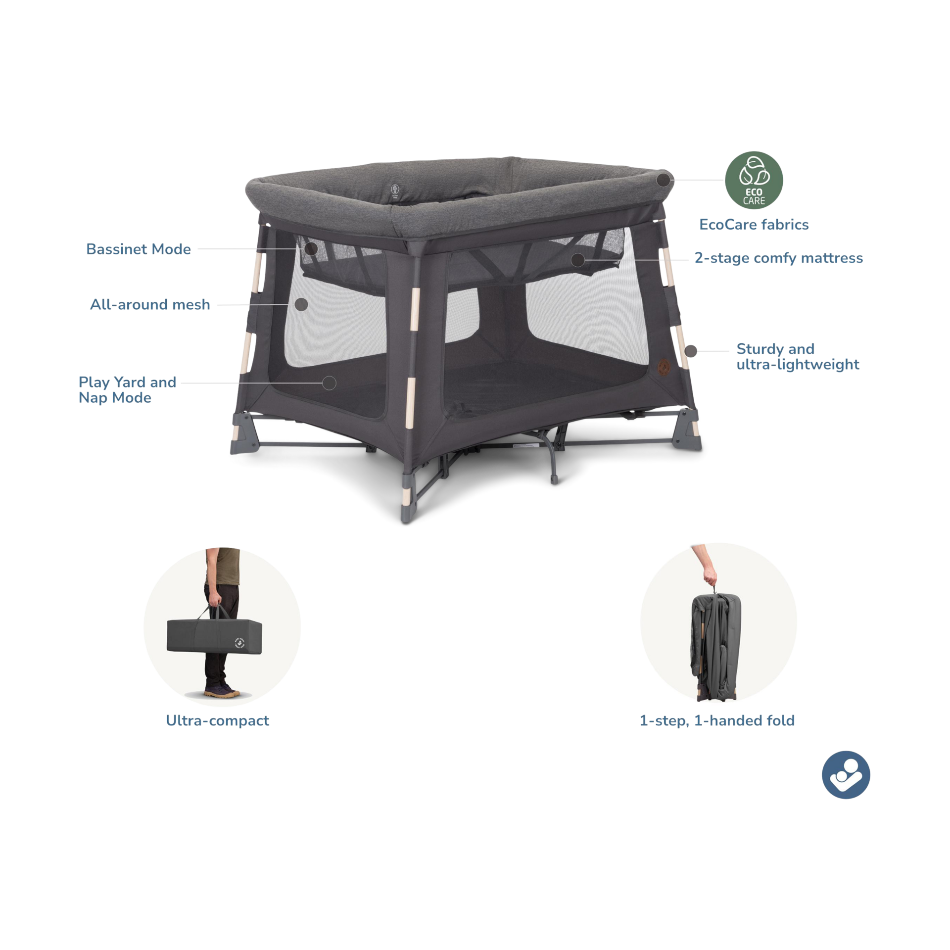 Maxi-Cosi Swift Play Yard - Classic Graphite.