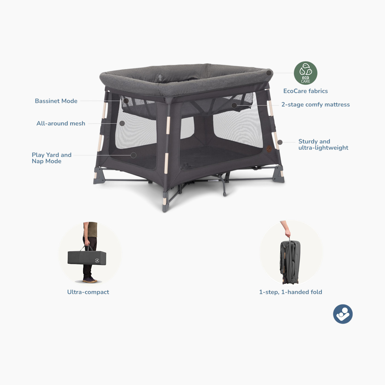 Maxi-Cosi Swift Play Yard - Classic Graphite.