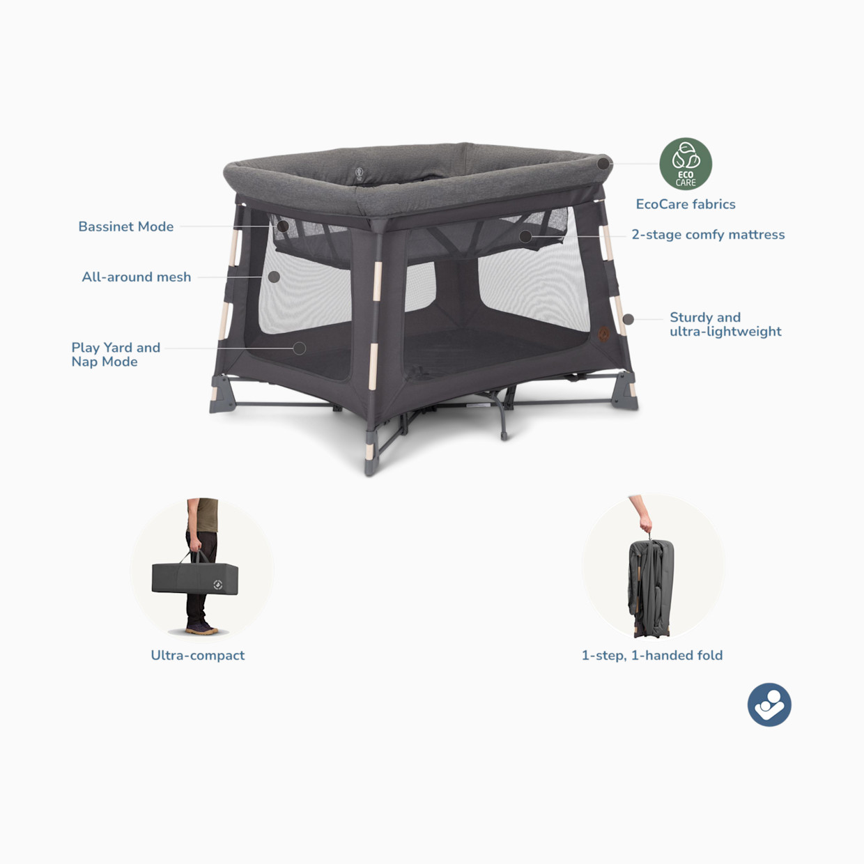 Maxi-Cosi Swift Play Yard - Classic Graphite.