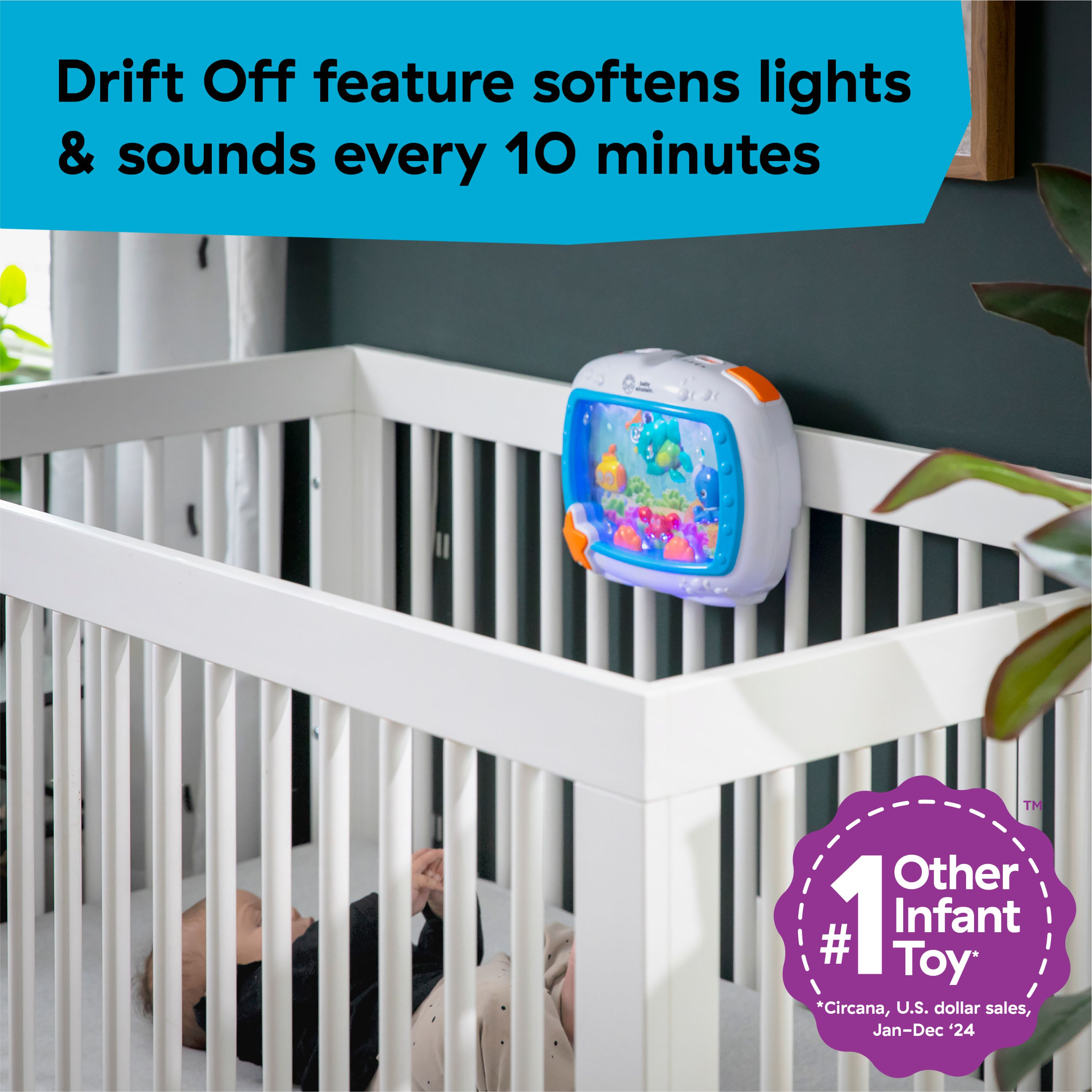 Baby Einstein Sea Dreams Soother Musical Crib Toy and Sound Machine - Blue.