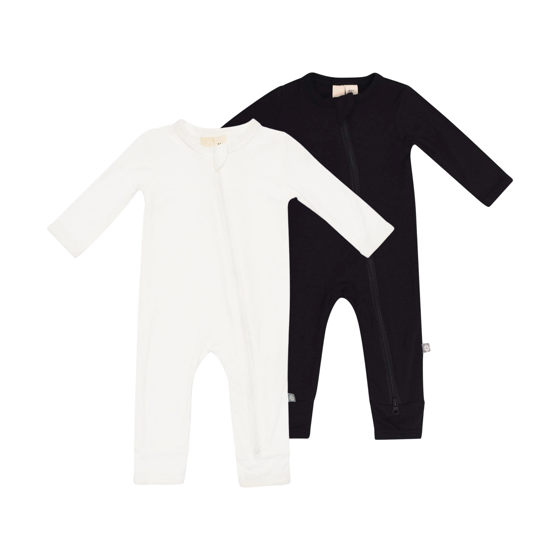 Kyte Baby Zippered Romper Bundle (2 Pack) Midnight/ Cloud, 03 Months