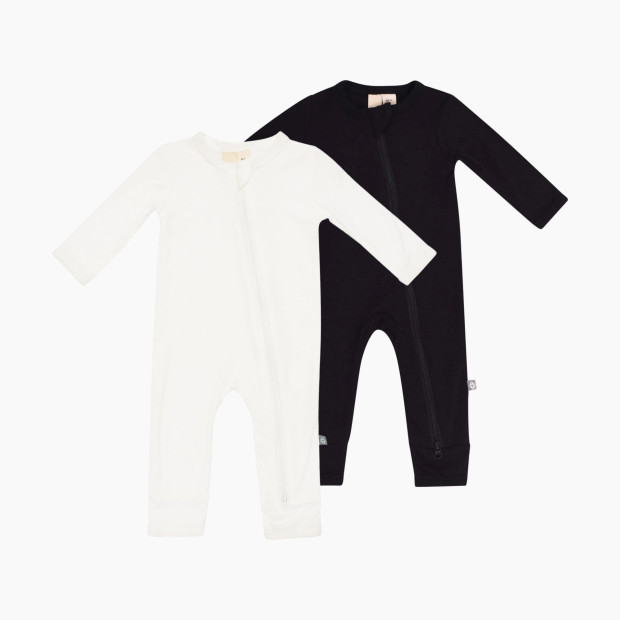 Kyte Baby Zippered Romper Bundle (2 Pack) - Midnight/ Cloud, 0-3 Months.