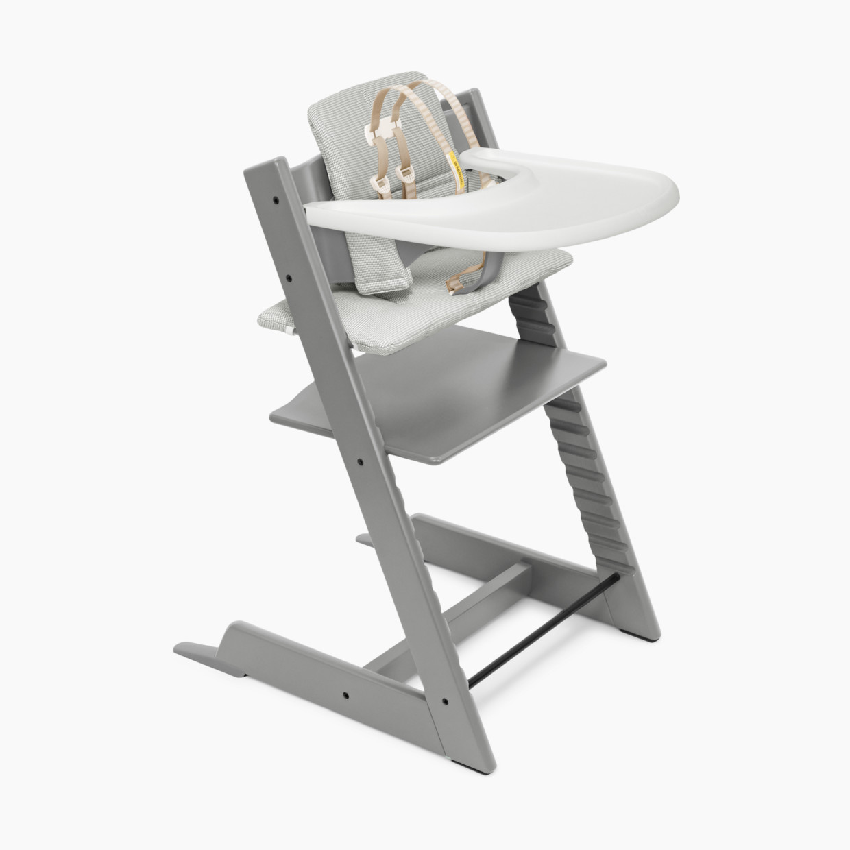 Stokke Tripp Trapp High Chair Complete - Storm Grey/Nordic Cushion/White Tray.