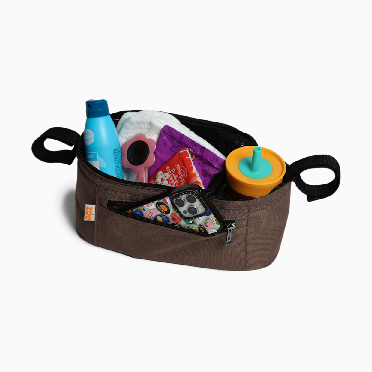 Zoe Single Stroller Organizer - Cocoa.