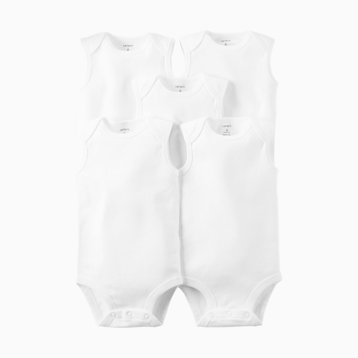 Carter's Tank Bodysuit (5 Pack) - White, 3-6 M.