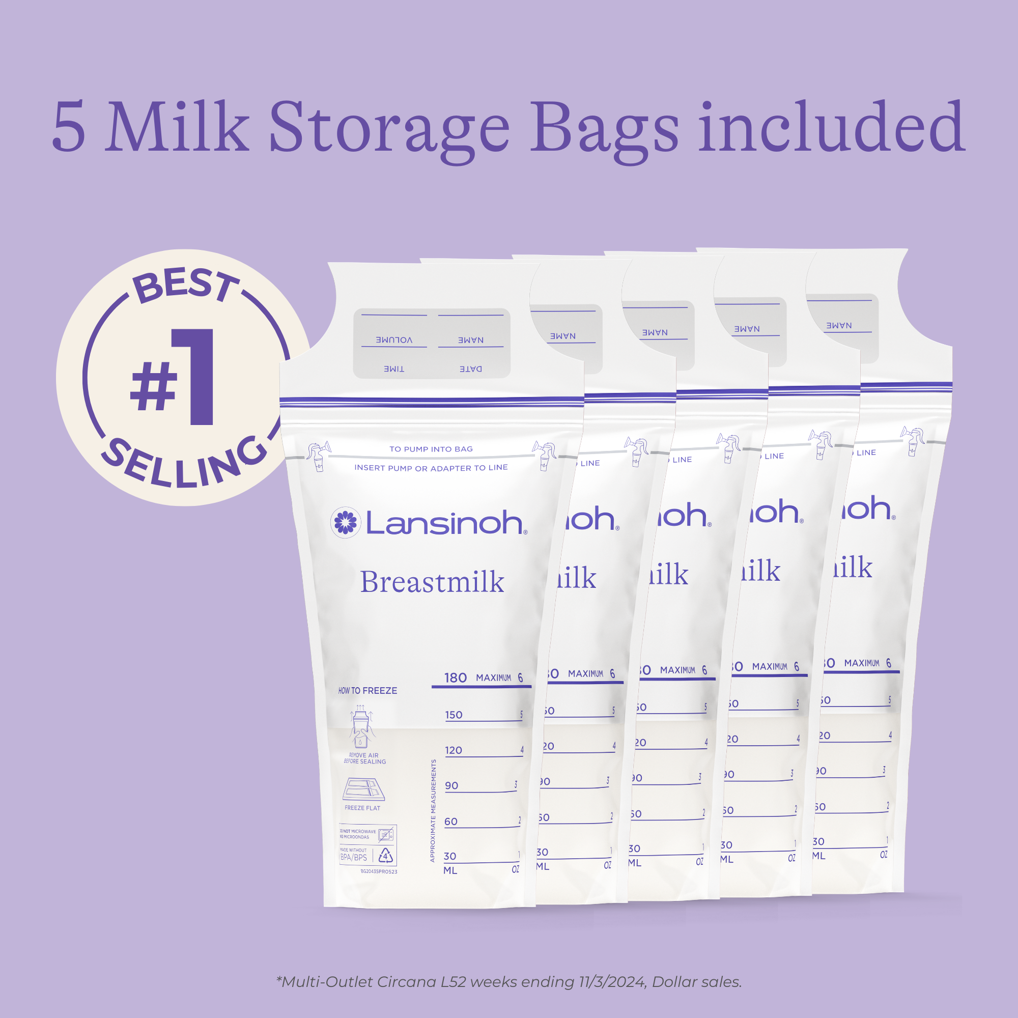 Lansinoh Breastmilk Storage Container with Quick-Freeze Tray.