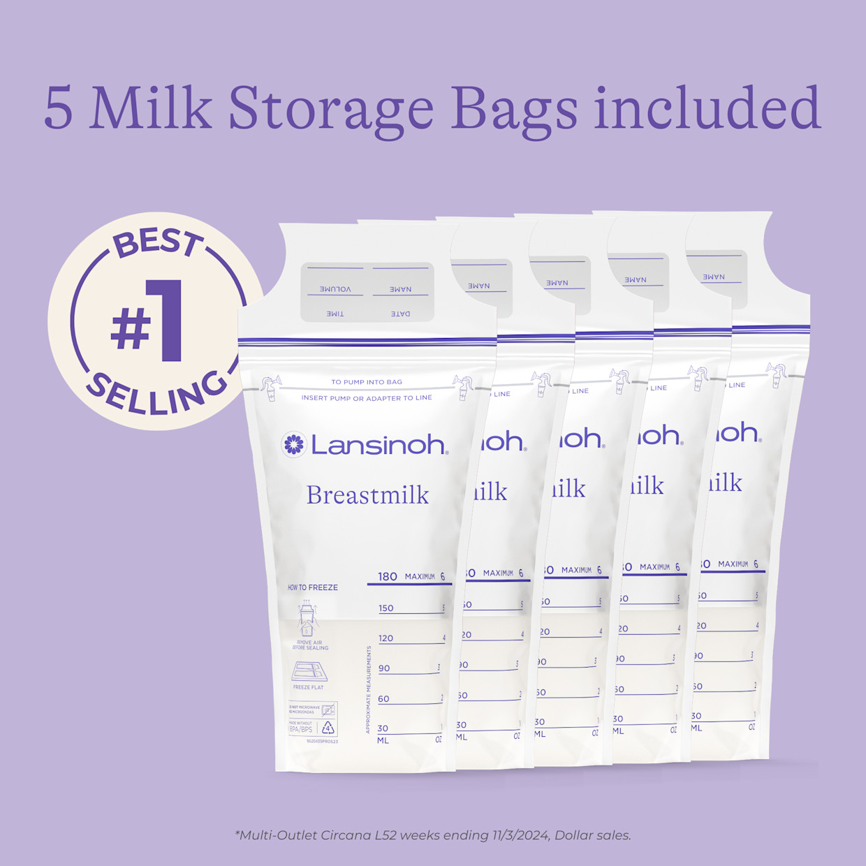 Lansinoh Breastmilk Storage Container with Quick-Freeze Tray.