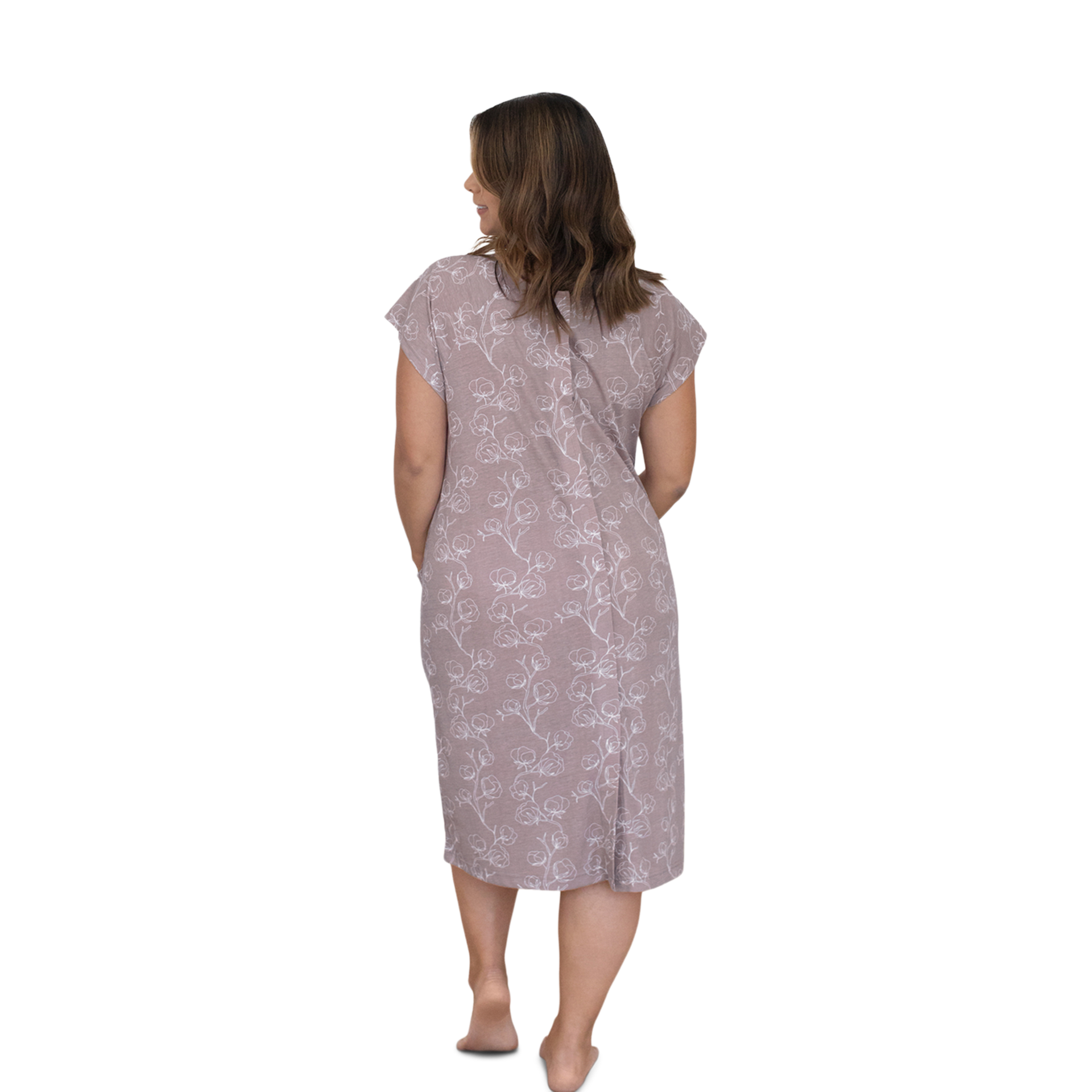 Kindred Bravely Universal Labor And Delivery Gown | 3 In 1 Labor, Delivery, Nursing Gown For Hospital - Lilac Bloom, Small/Medium/Large.