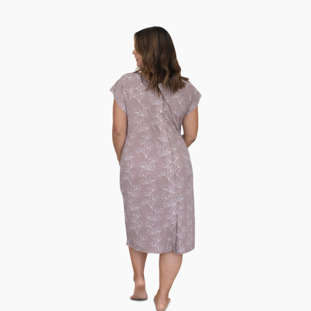Kindred Bravely Universal Labor And Delivery Gown | 3 In 1 Labor, Delivery, Nursing Gown For Hospital - Lilac Bloom, S/M/L.