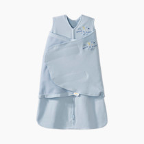 HALO 100% Cotton Sleepsack Swaddle, 3-Way Adjustable Wearable Blanket, TOG 1.5, Baby Blue, Newborn, 0-3 Months