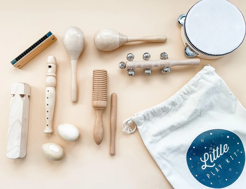 LittlePlayKit Montessori Wooden Music Kit.