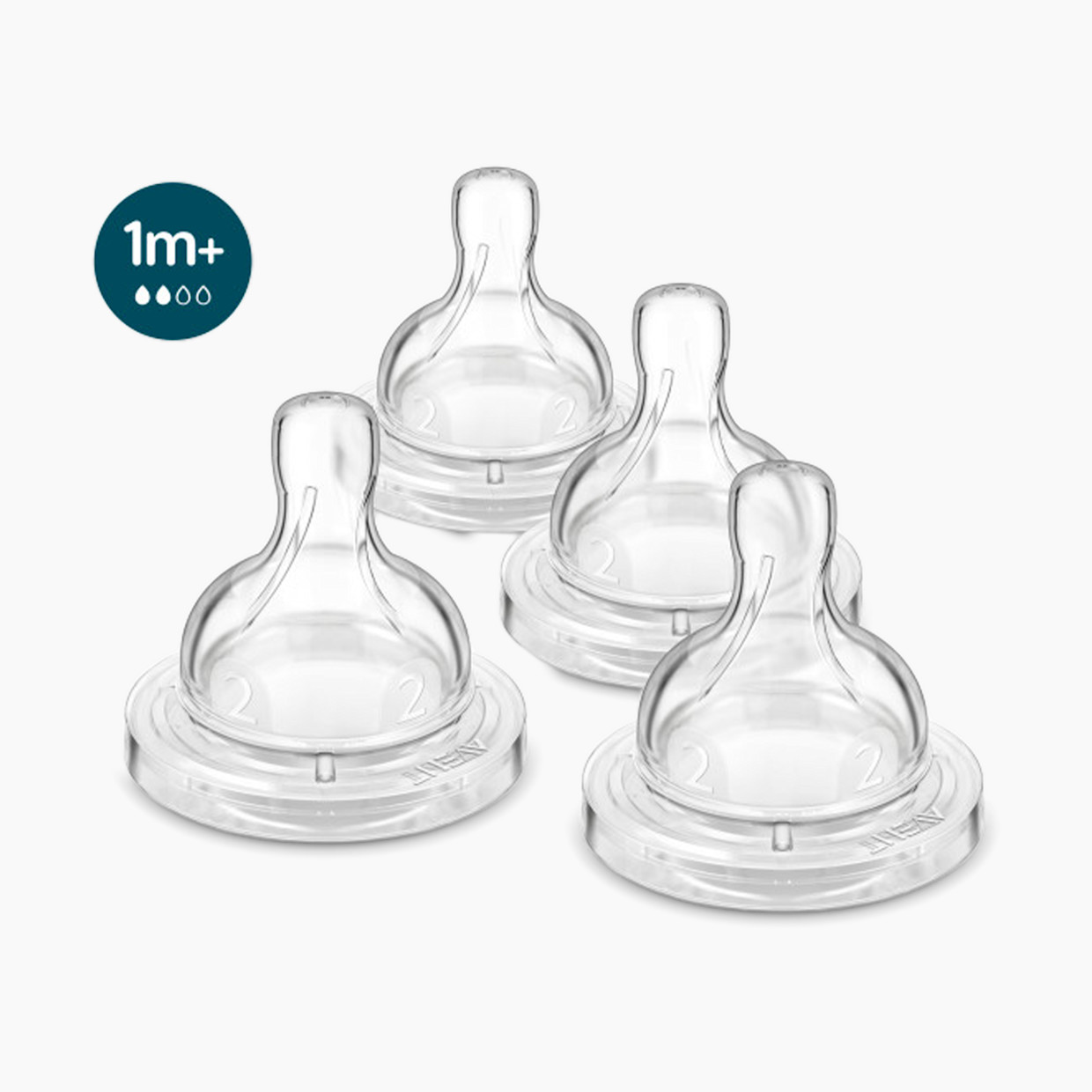 Philips Avent Anti-Colic Baby Bottle Nipples (4 Pack) - Level 2.