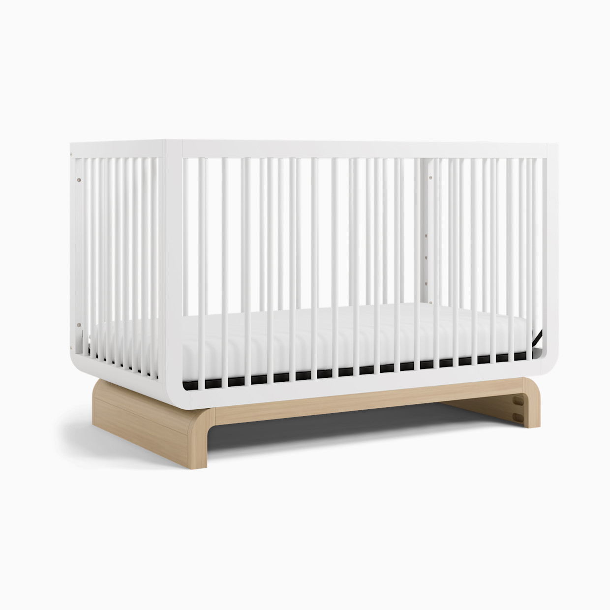 Storkcraft Santorini Deluxe 5-in-1 Convertible Crib - White With Driftwood.