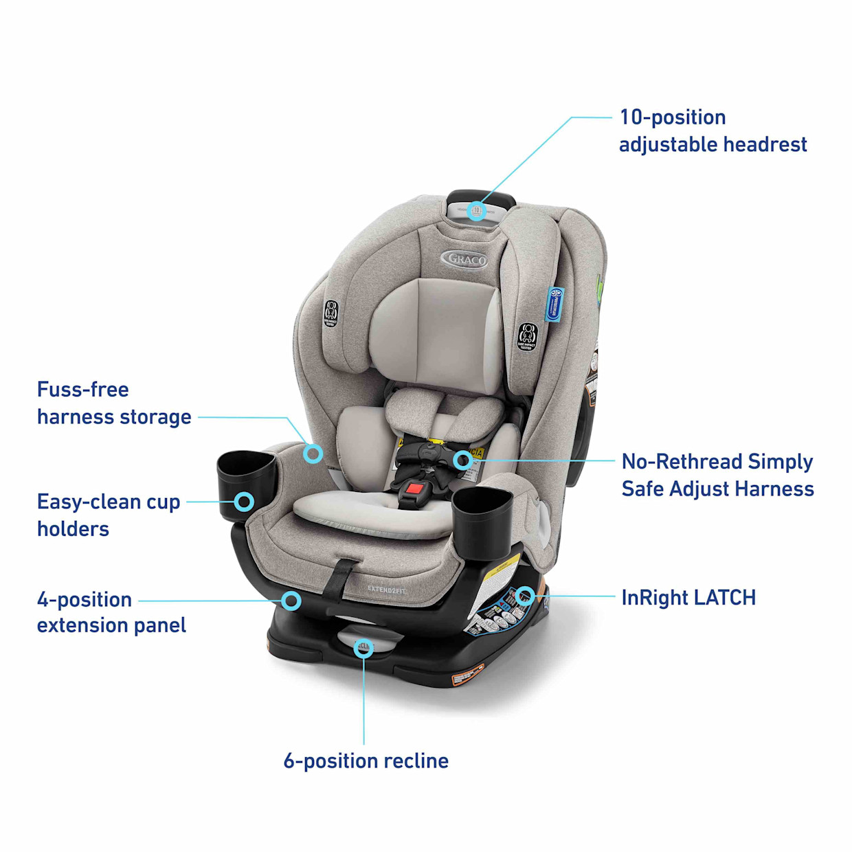 Graco Extend2Fit 3-in-1 Car Seat - Ashten.