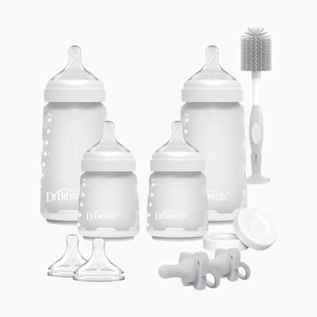 Dr. Brown's Options+ Wide-Neck Silicone Baby Bottle Set.