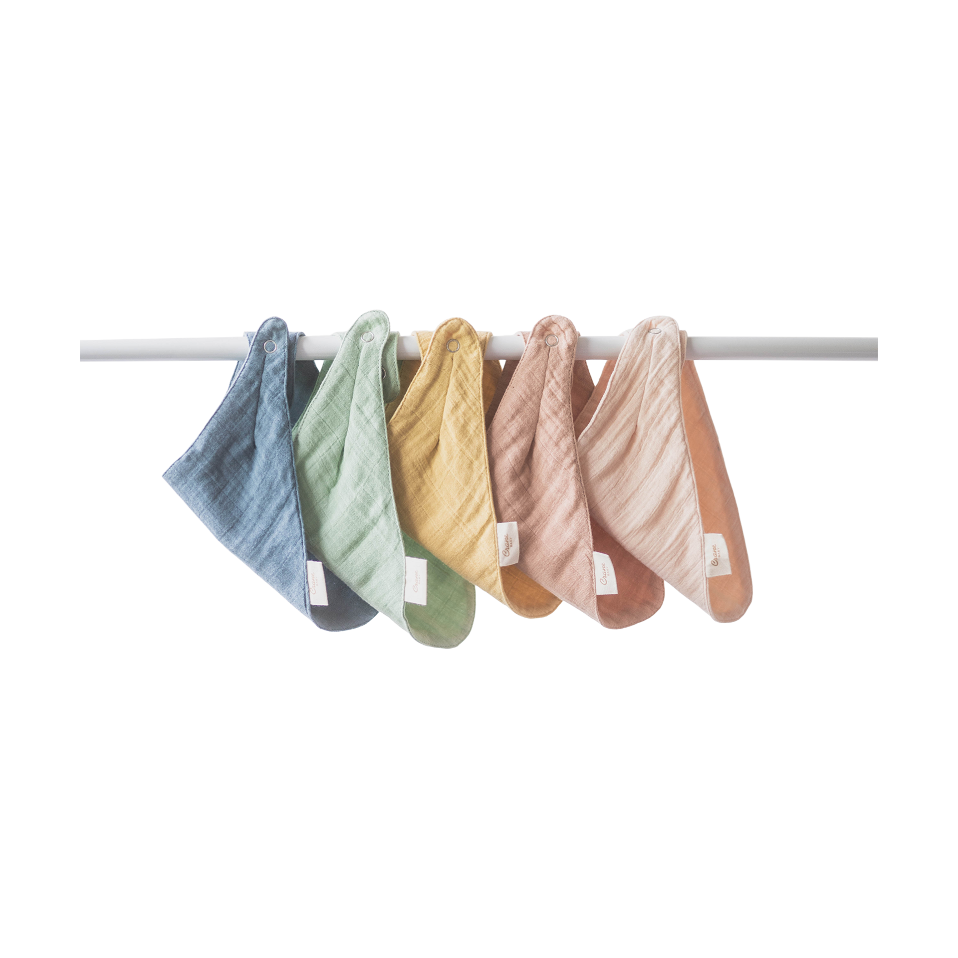 Crane Baby Cotton 4 Layer Muslin Bib Set (3 Pack) - Rose.