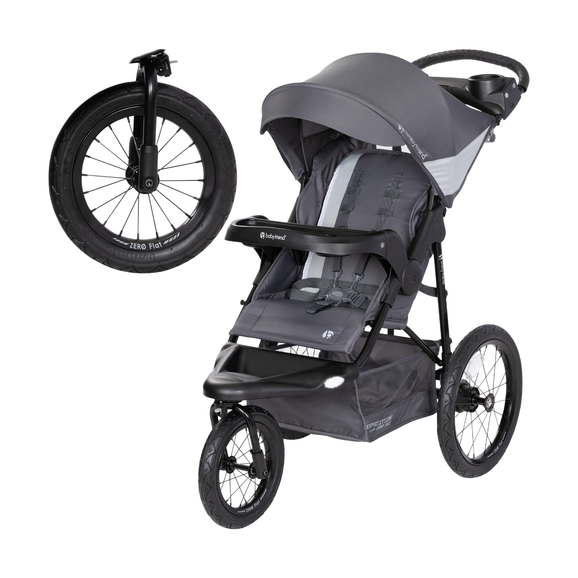 Baby Trend Expedition Zero Flat Jogger with LED Lights.