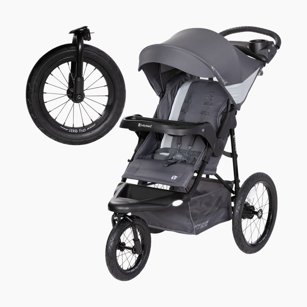 Baby Trend Expedition Zero Flat Jogger with LED Lights - Dash Grey.
