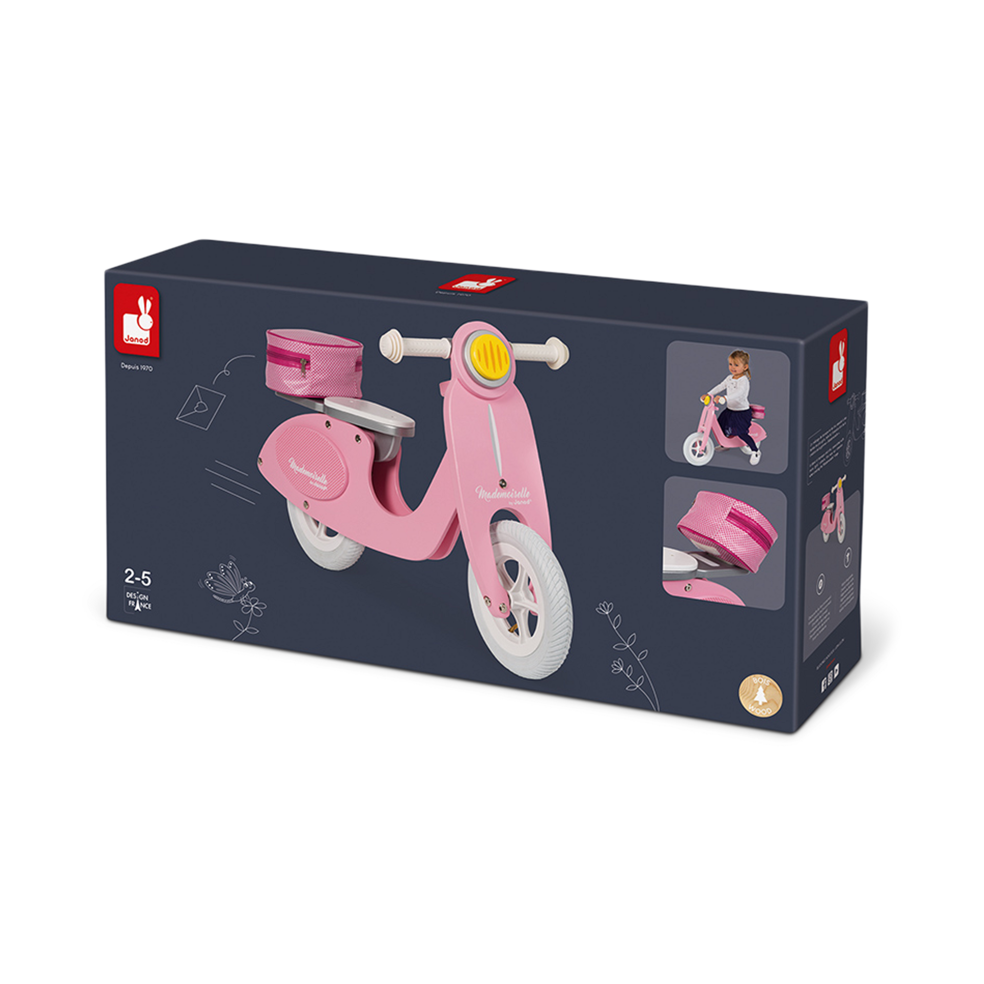 Janod Scooter Balance Bike Mademoiselle Pink Babylist Shop