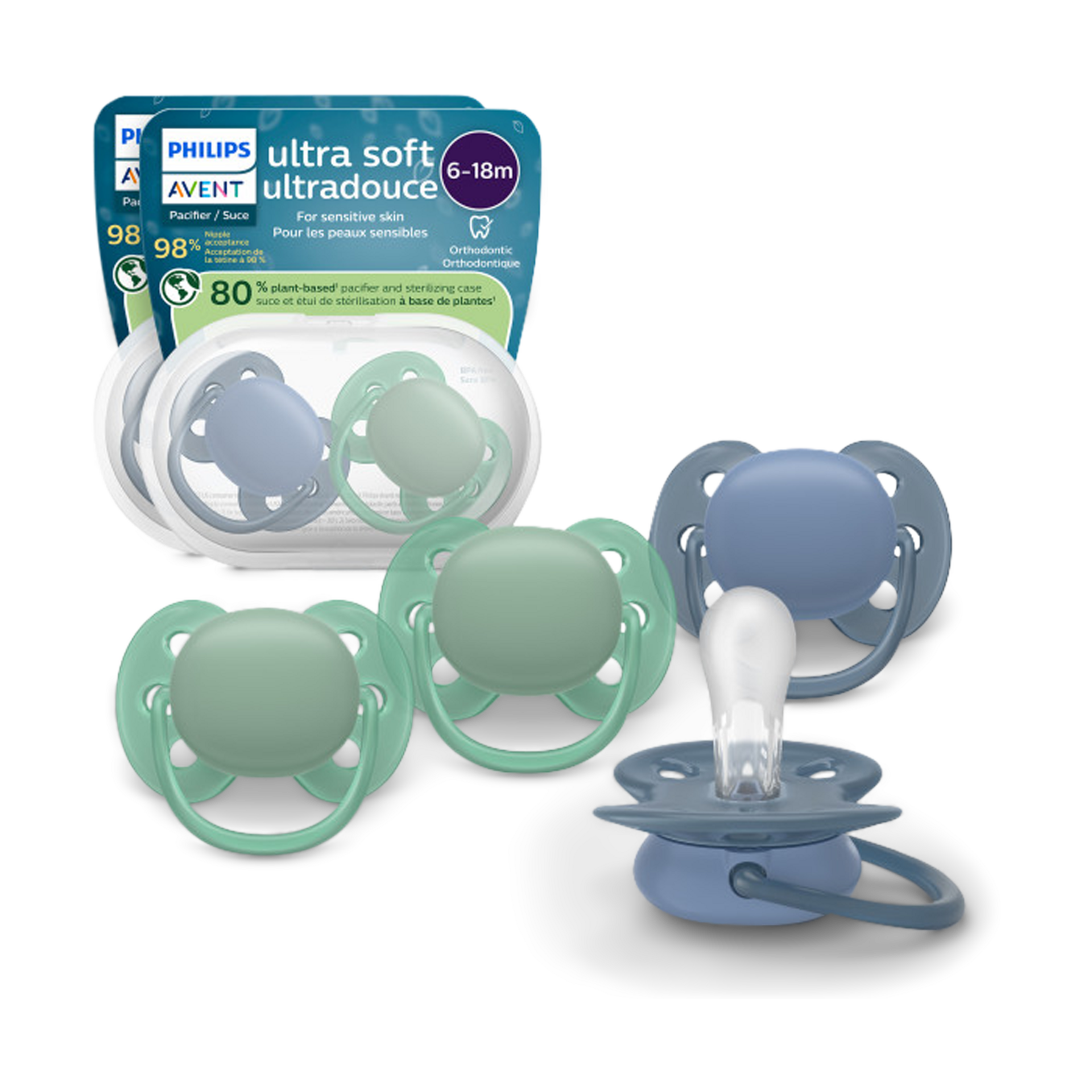 Philips Avent Ultra Soft Pacifier 6-18M (4 Pack).