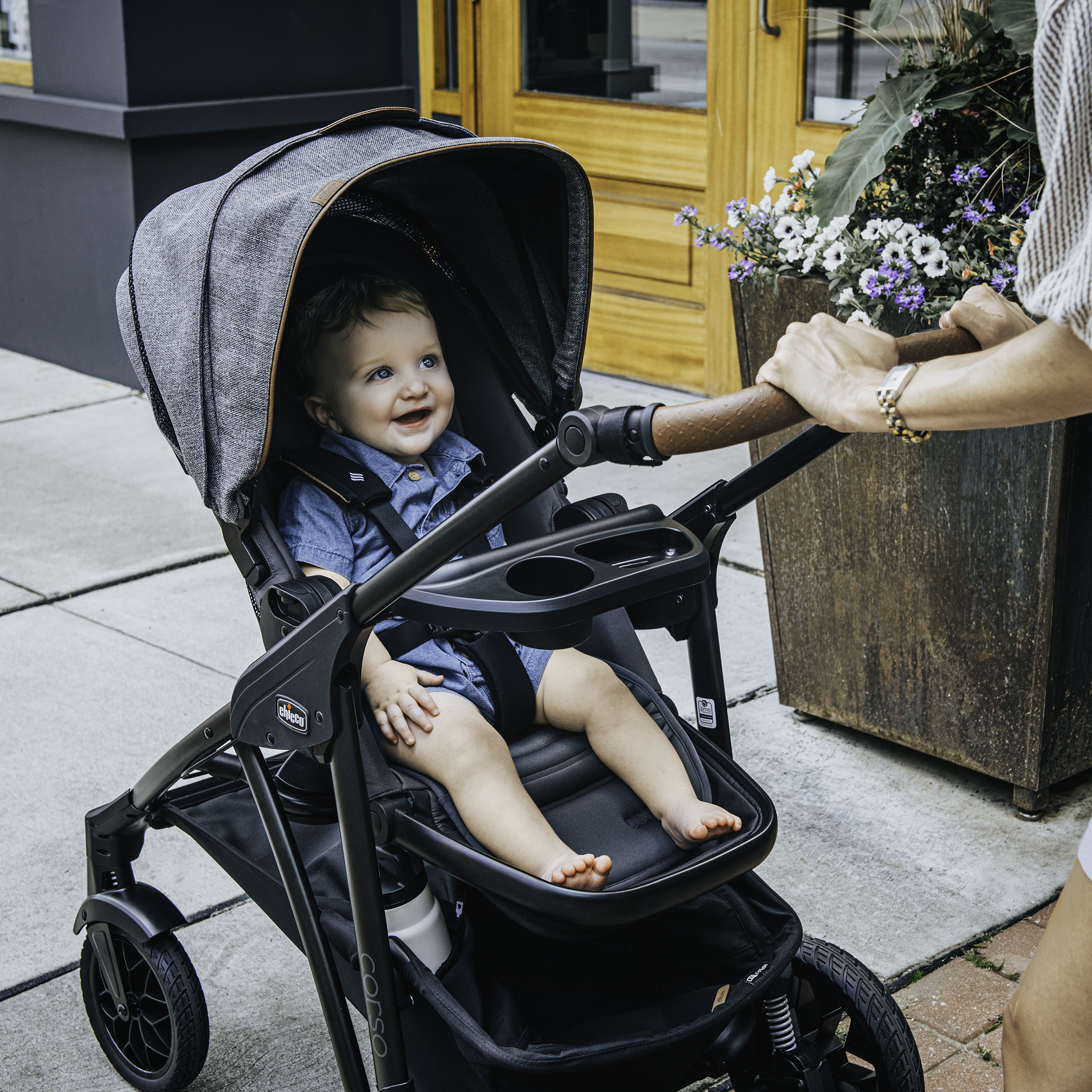 Chicco Corso Primo ClearTex Modular Travel System - Hazelnut.