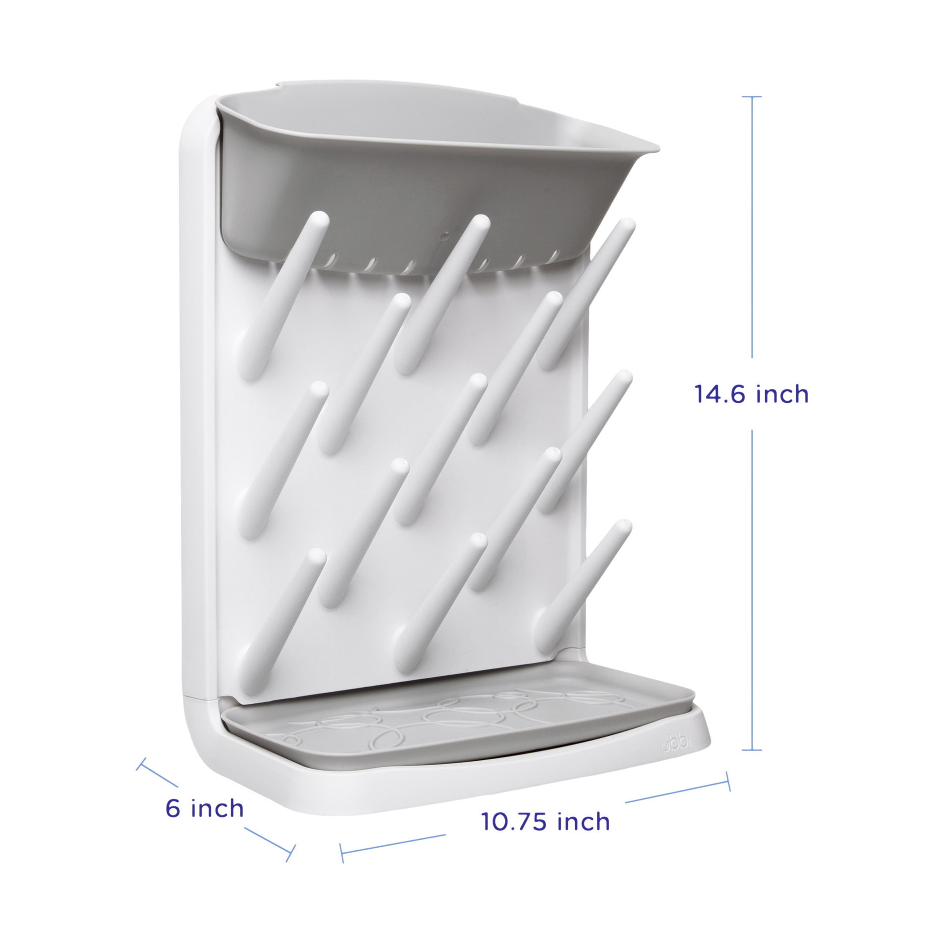 Ubbi Vertical Bottle Drying Rack - Grey.