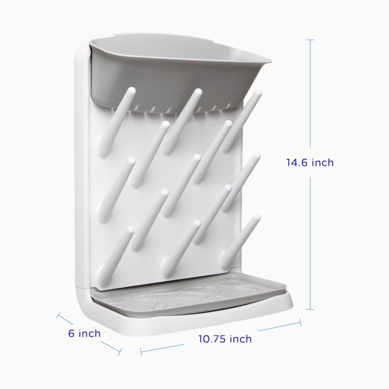 Ubbi Vertical Bottle Drying Rack - Grey.