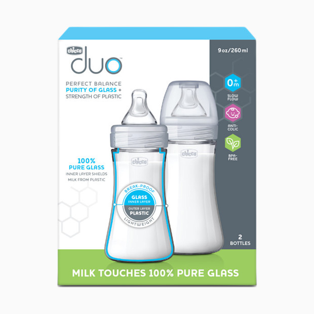 Chicco Duo Hybrid Baby Bottles with Invinci-Glass.