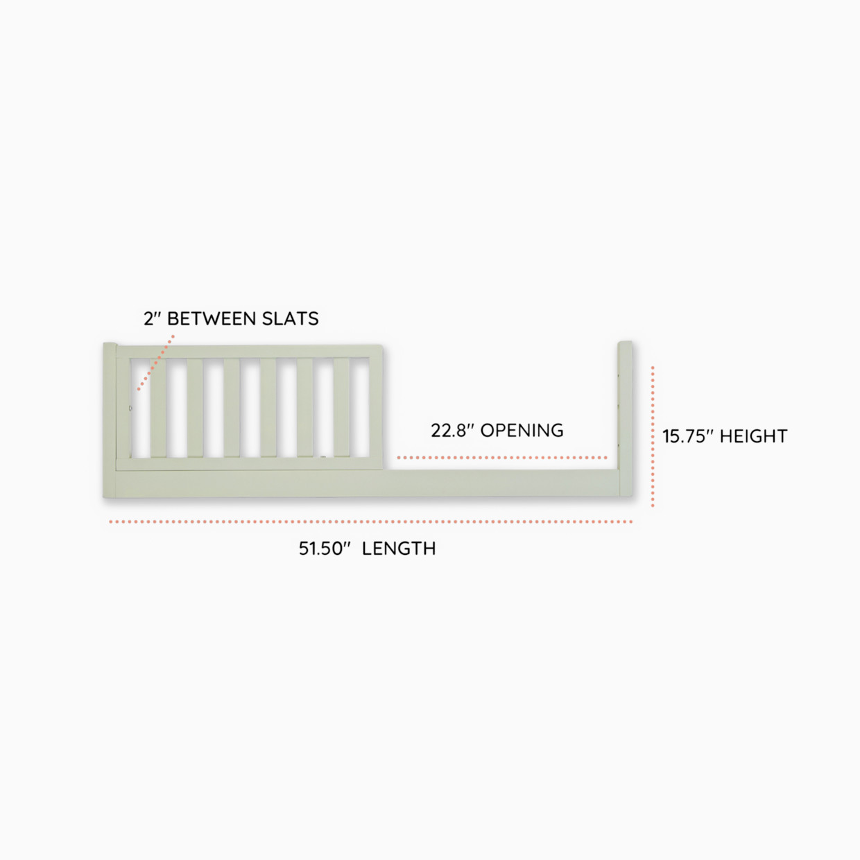 dadada 3-in-1 Toddler Bed Conversion Kit - Sage.
