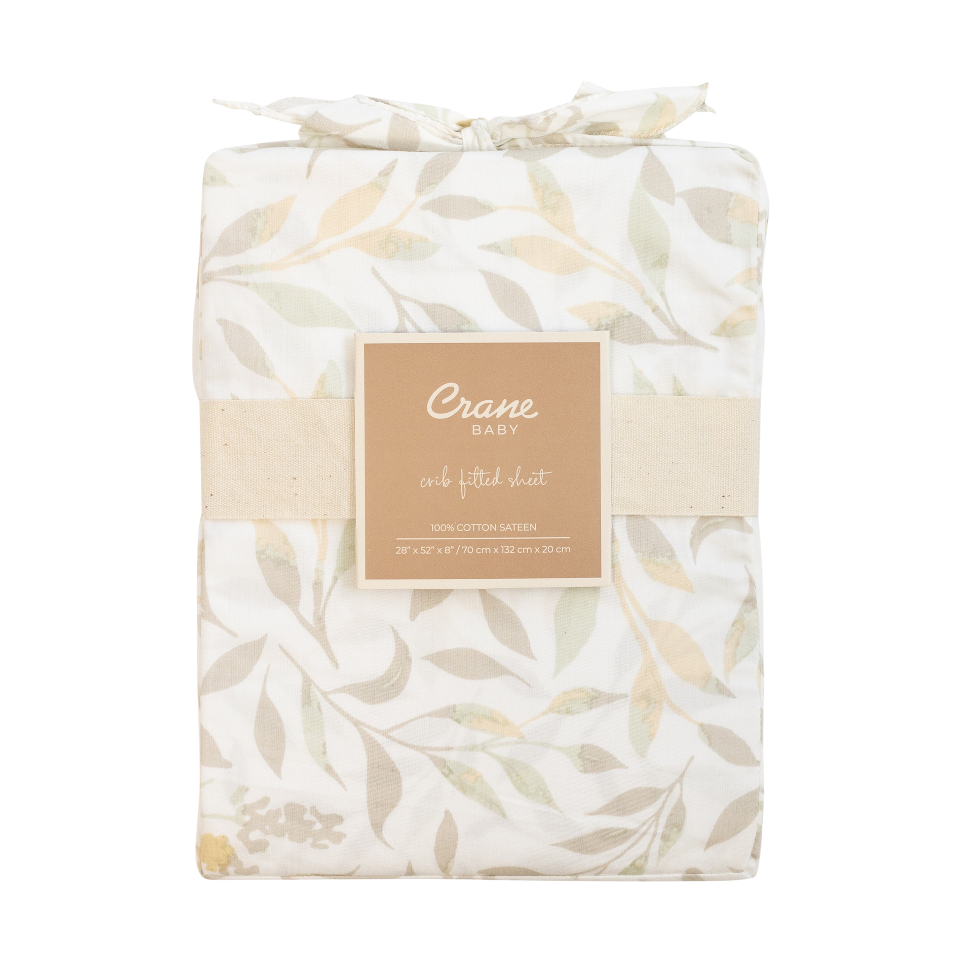 Crane Baby Cotton Sateen Crib Fitted Sheet.