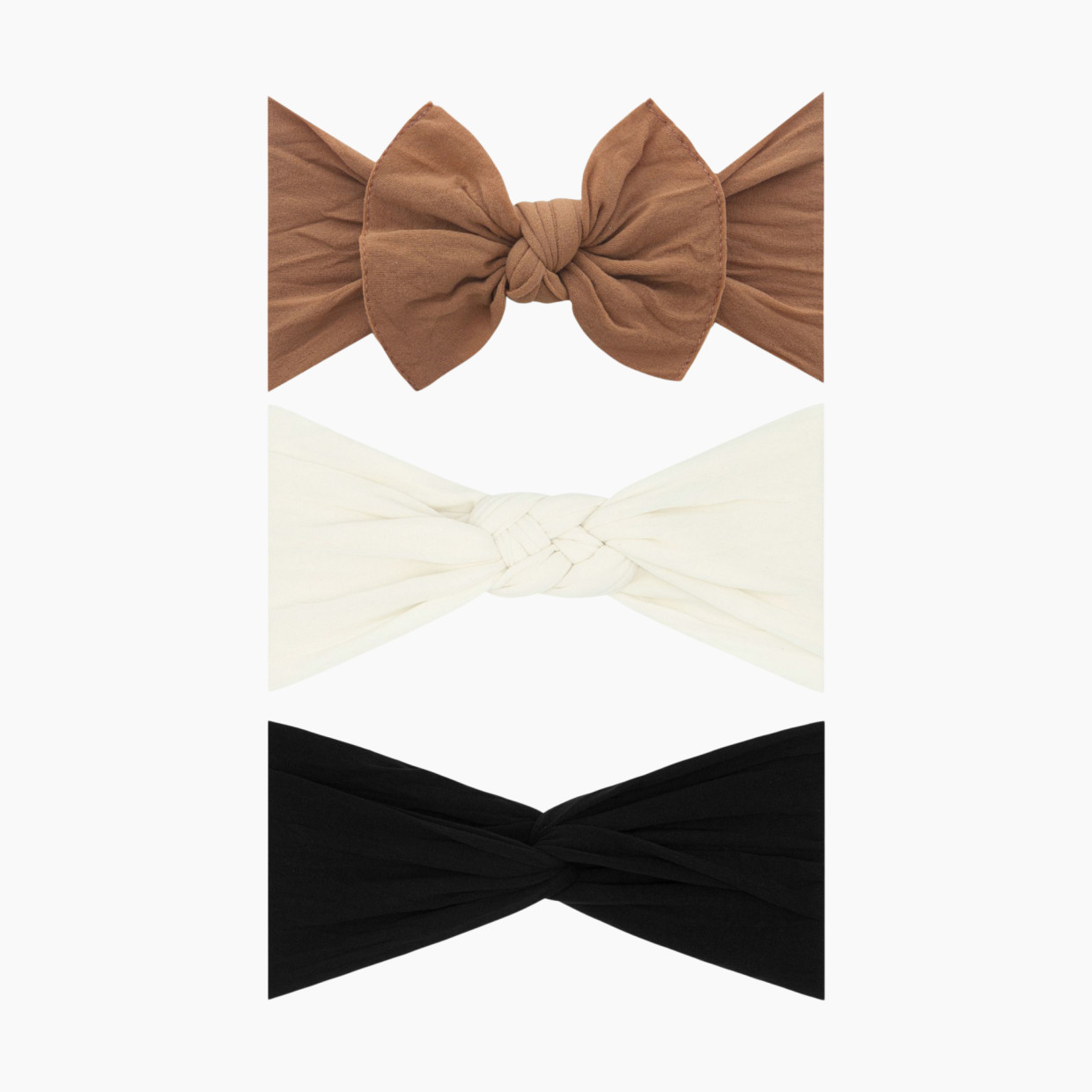 Baby Bling The Three Amigas Headband Bow Gift Set (3 Pack) - Camel, Ivory, And Black.