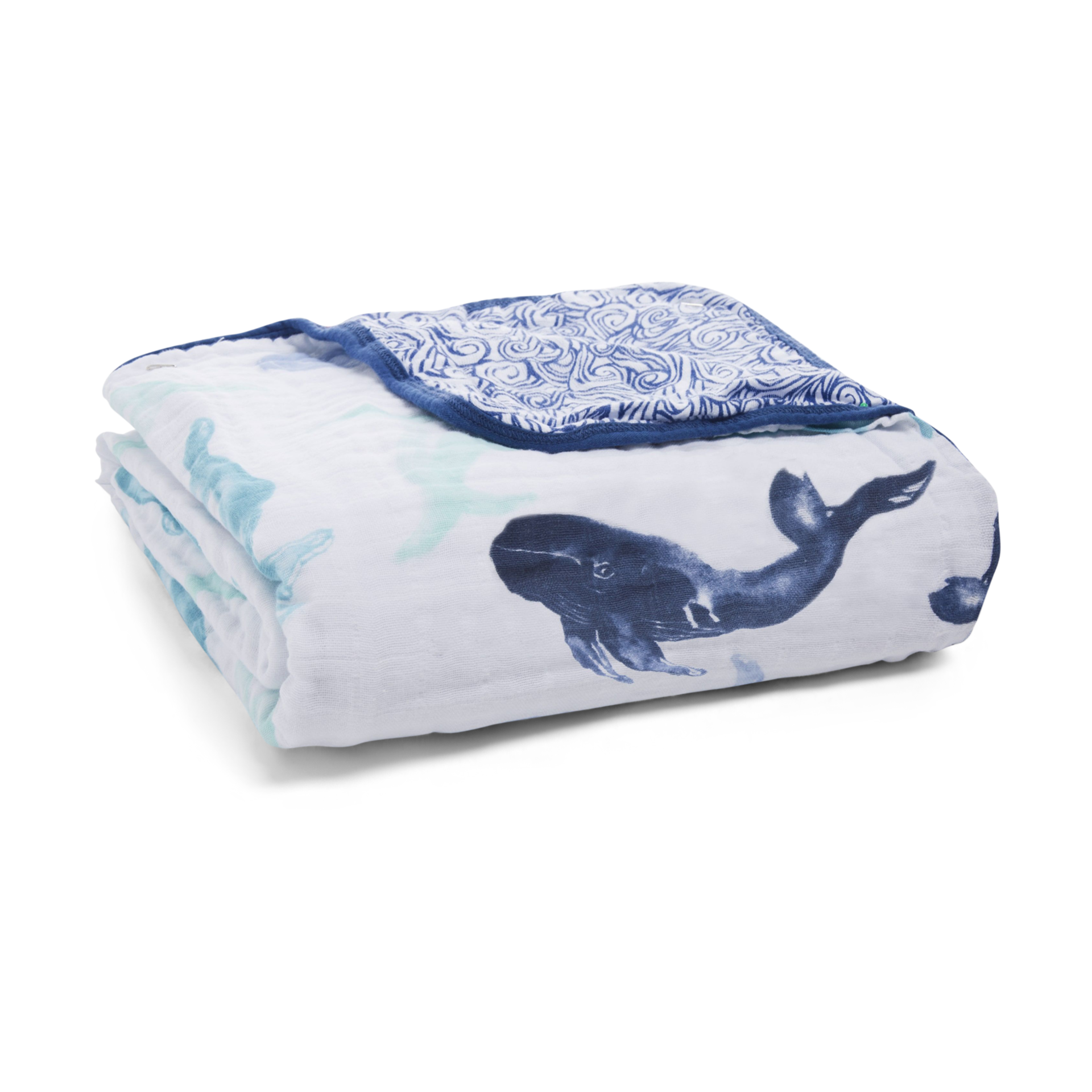 Aden + Anais Cotton Muslin Dream Blanket Seafaring Whale Babylist Shop