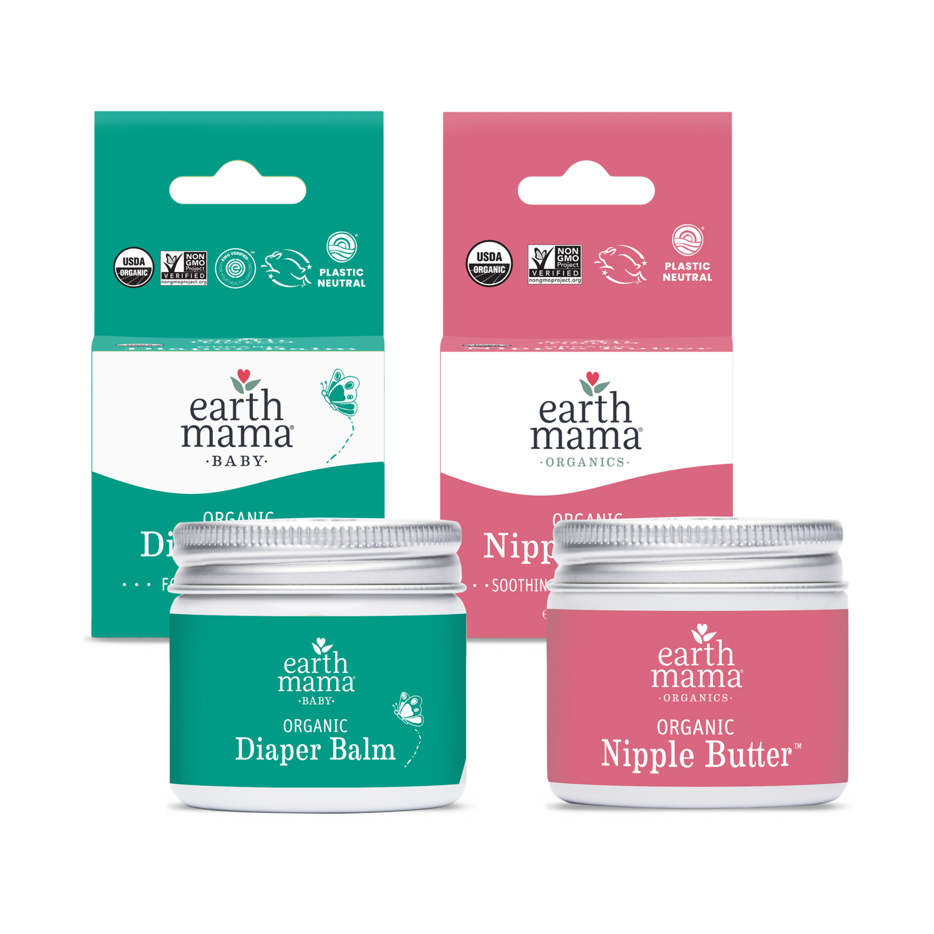 Earth Mama Nipple Butter & Diaper Balm Bundle.