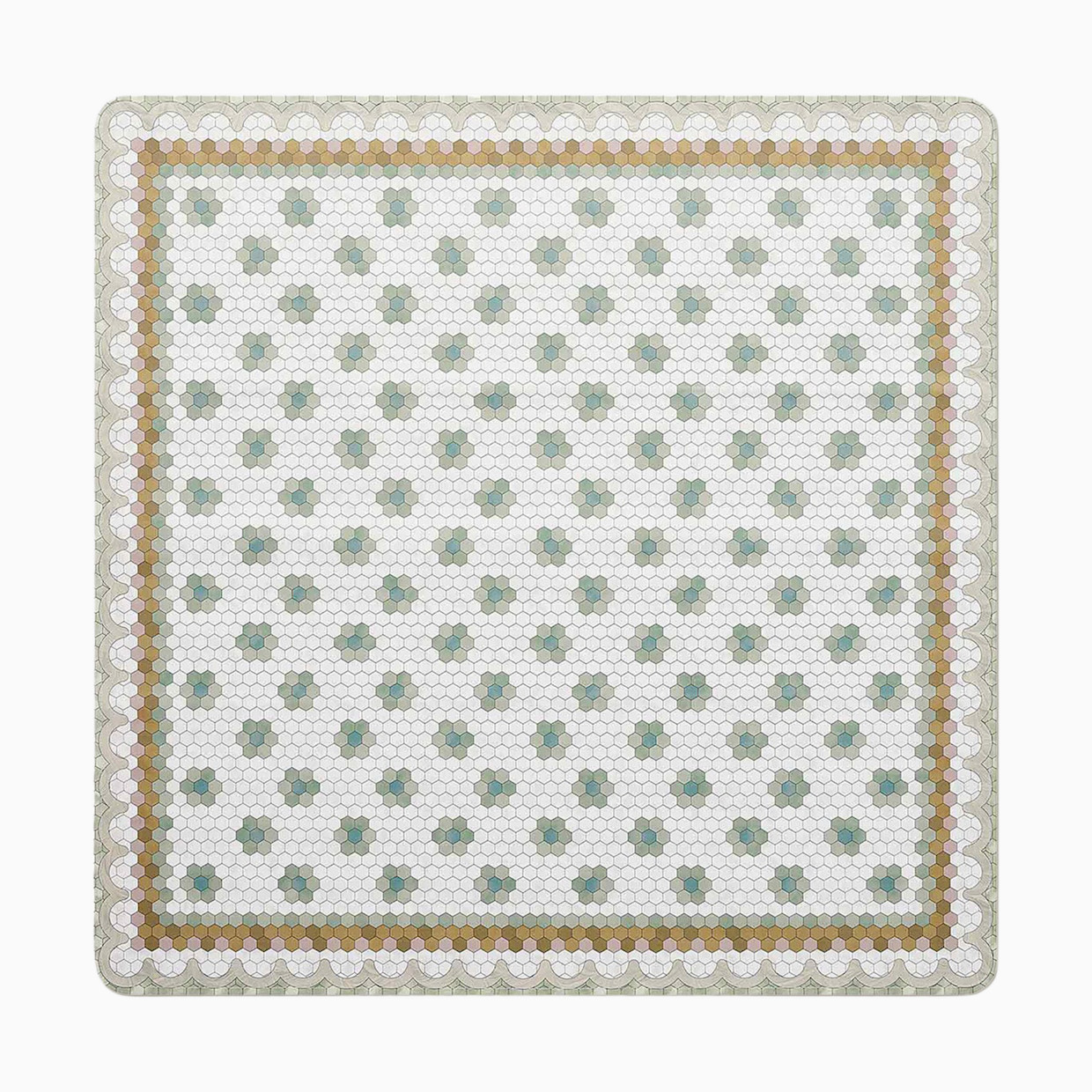 House of Noa Highchair Mat - Daisy Pine, 48X48.