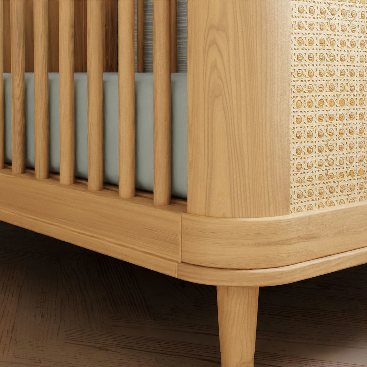 Namesake Marin 3-in-1 Convertible Crib - Honey/Honey Cane.