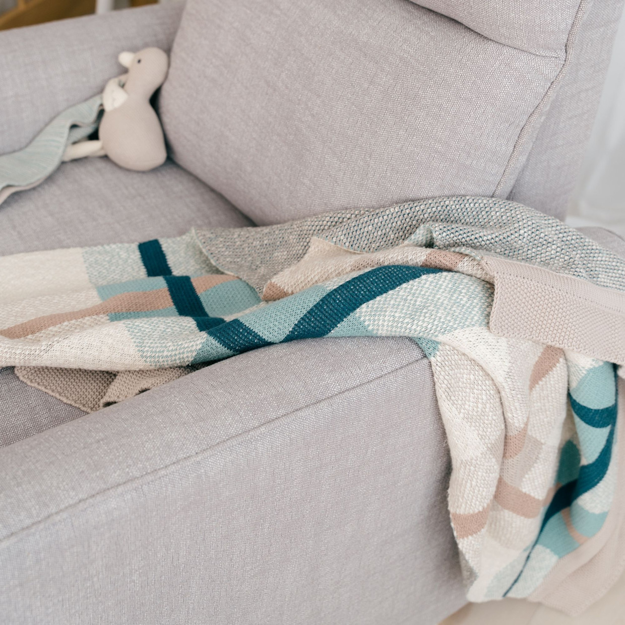 Crane Baby Cotton Knitted Baby Blanket - Charlie Farmhouse.