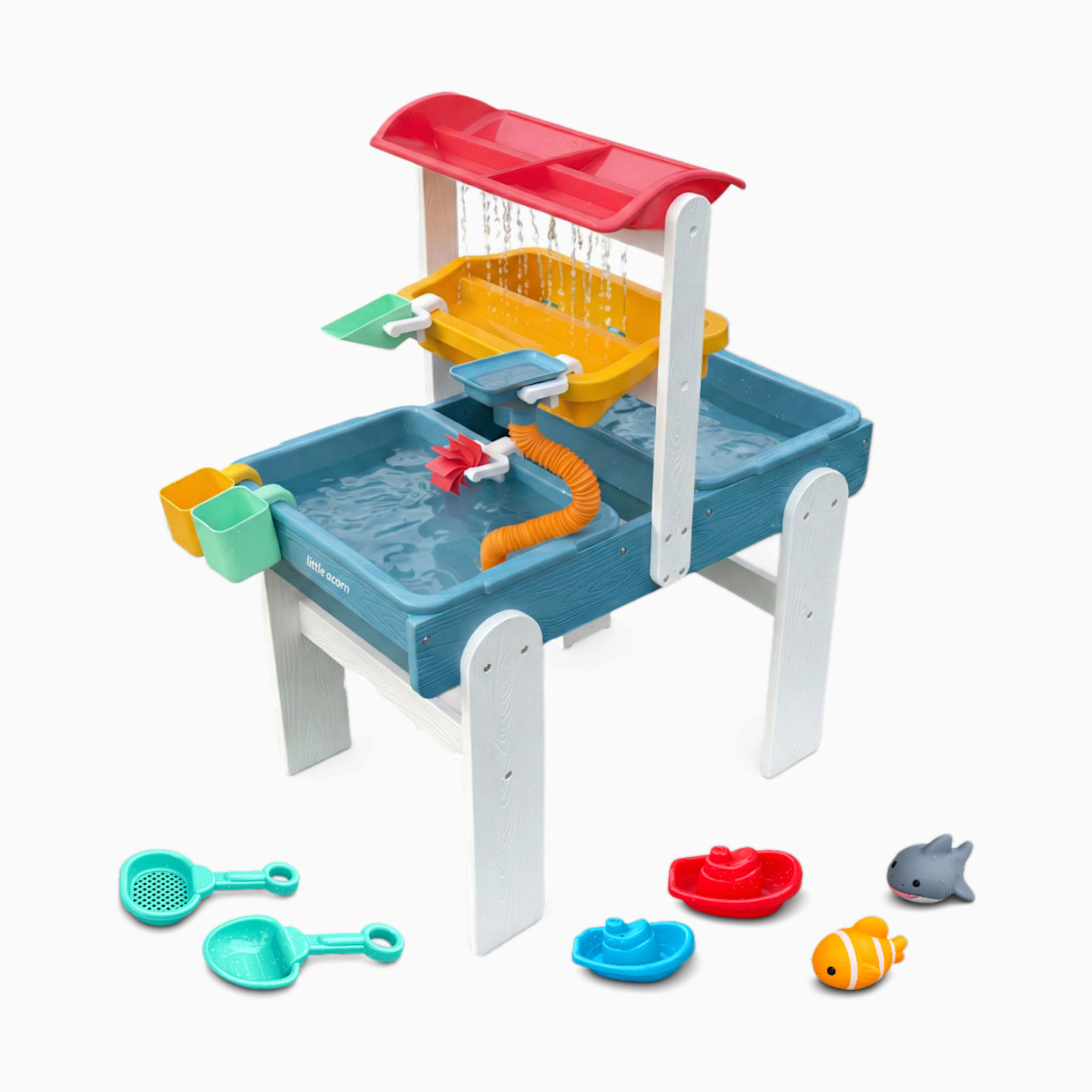 Little Acorn Deluxe 3-Tier Weather-Proof Water Table for Toddlers - Blue.