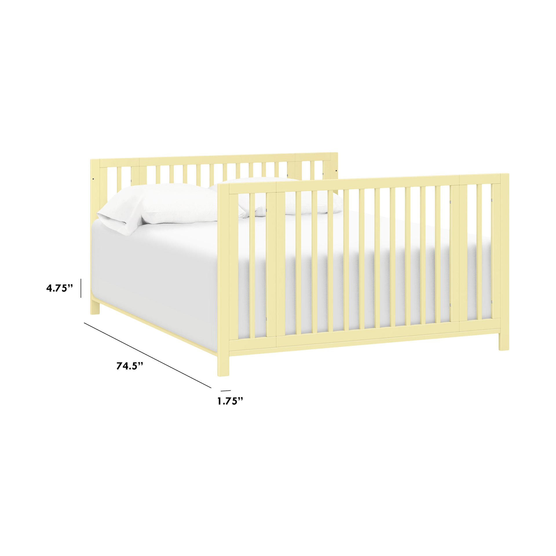 daVinci Twin/Full-Size Bed Conversion Kit (M5789) - Pale Yellow.