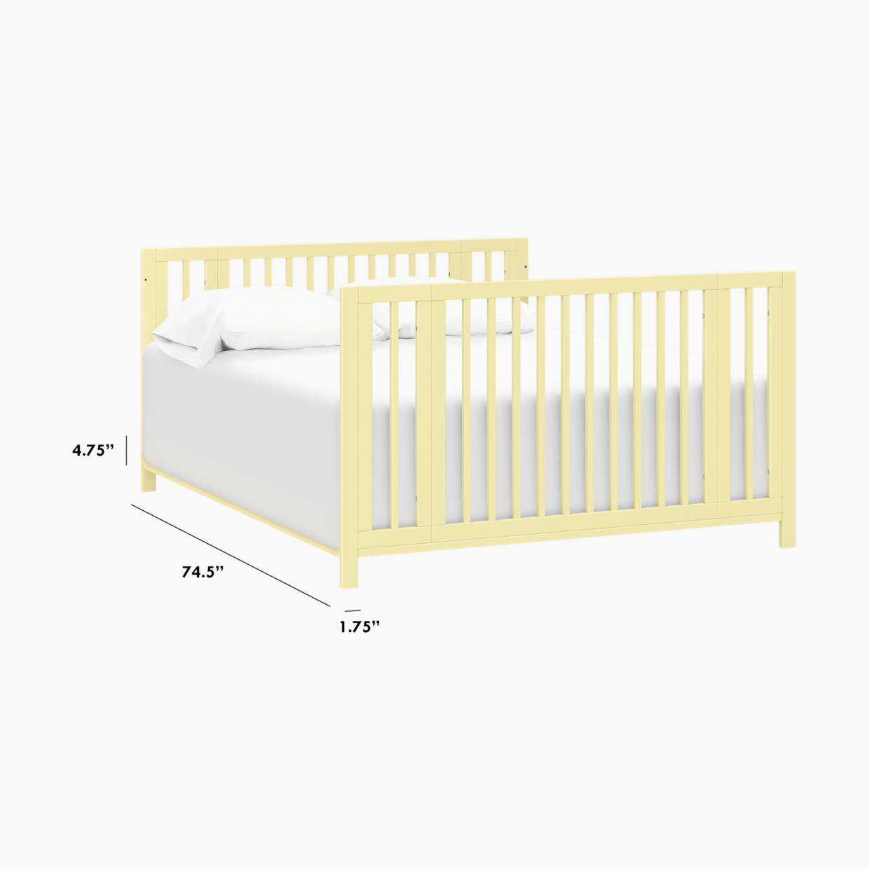 daVinci Twin/Full-Size Bed Conversion Kit (M5789) - Pale Yellow.
