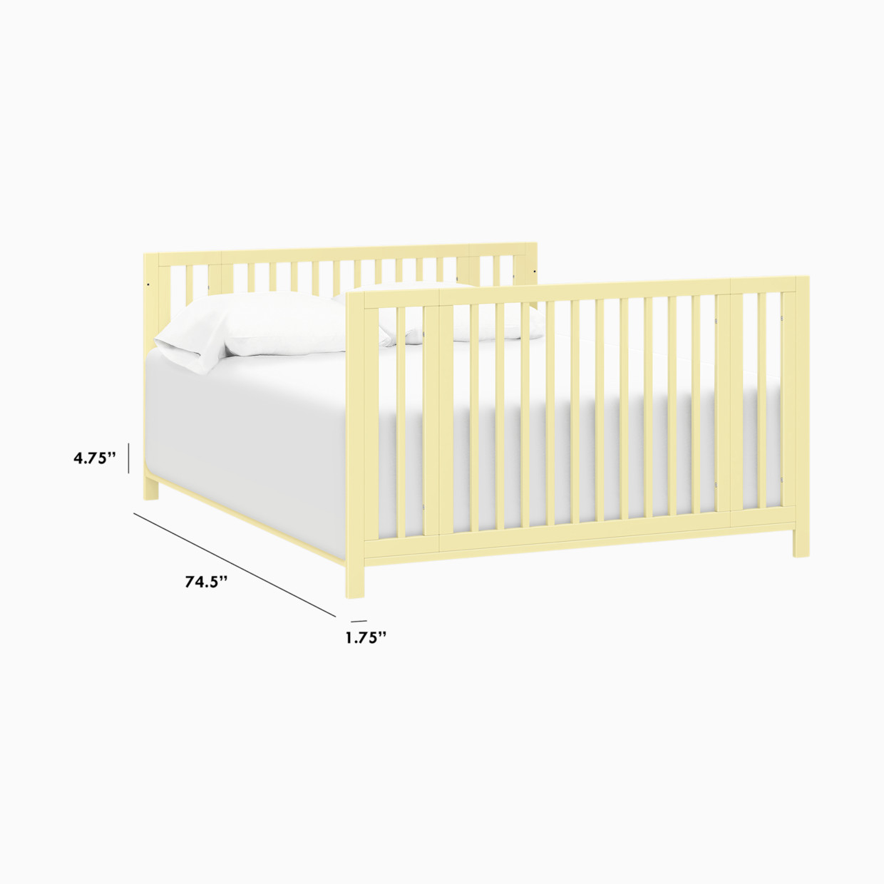 daVinci Twin/Full-Size Bed Conversion Kit (M5789) - Pale Yellow.
