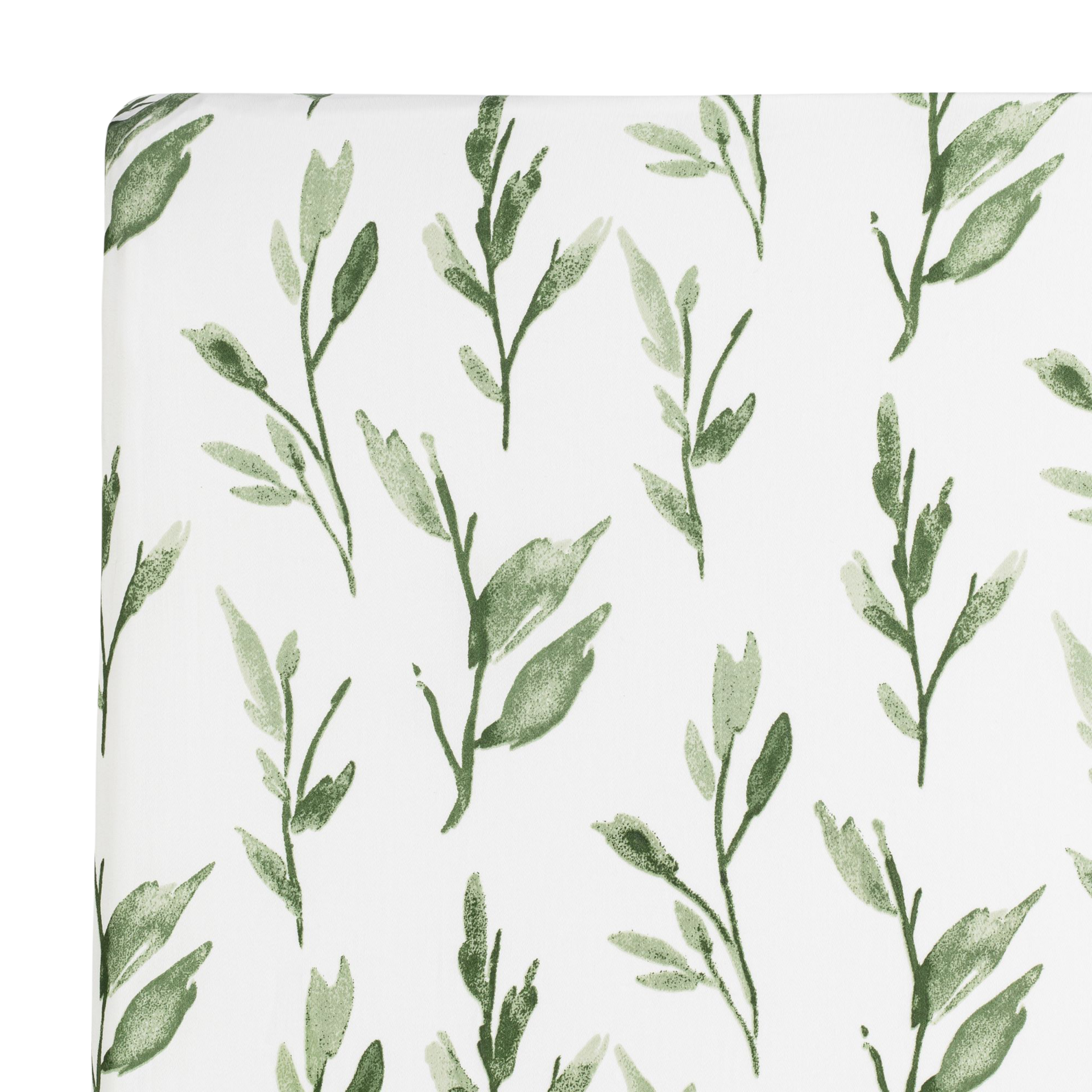 Crane Baby Cotton Sateen Crib Fitted Sheet - Parker Leaf.