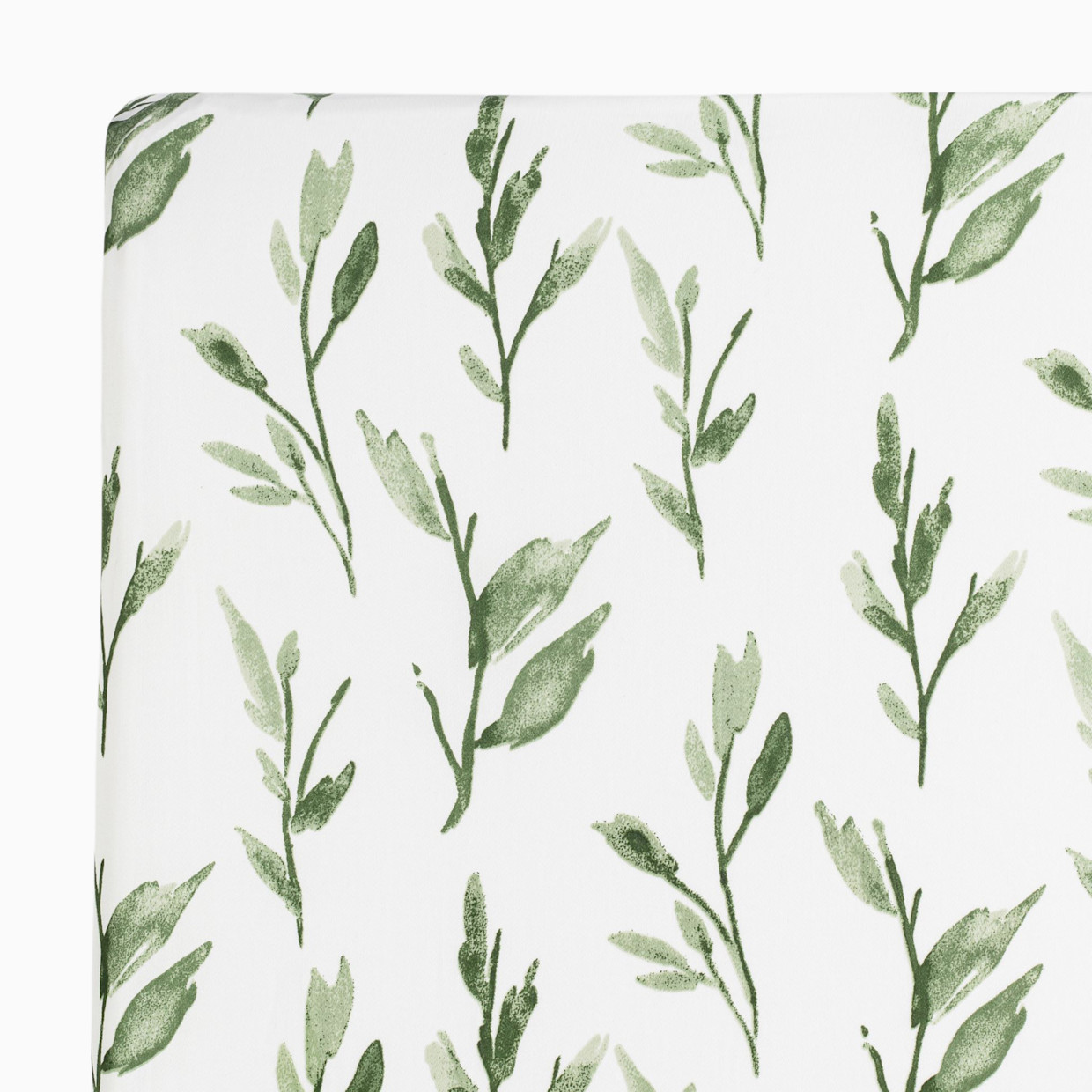 Crane Baby Cotton Sateen Crib Fitted Sheet - Parker Leaf.